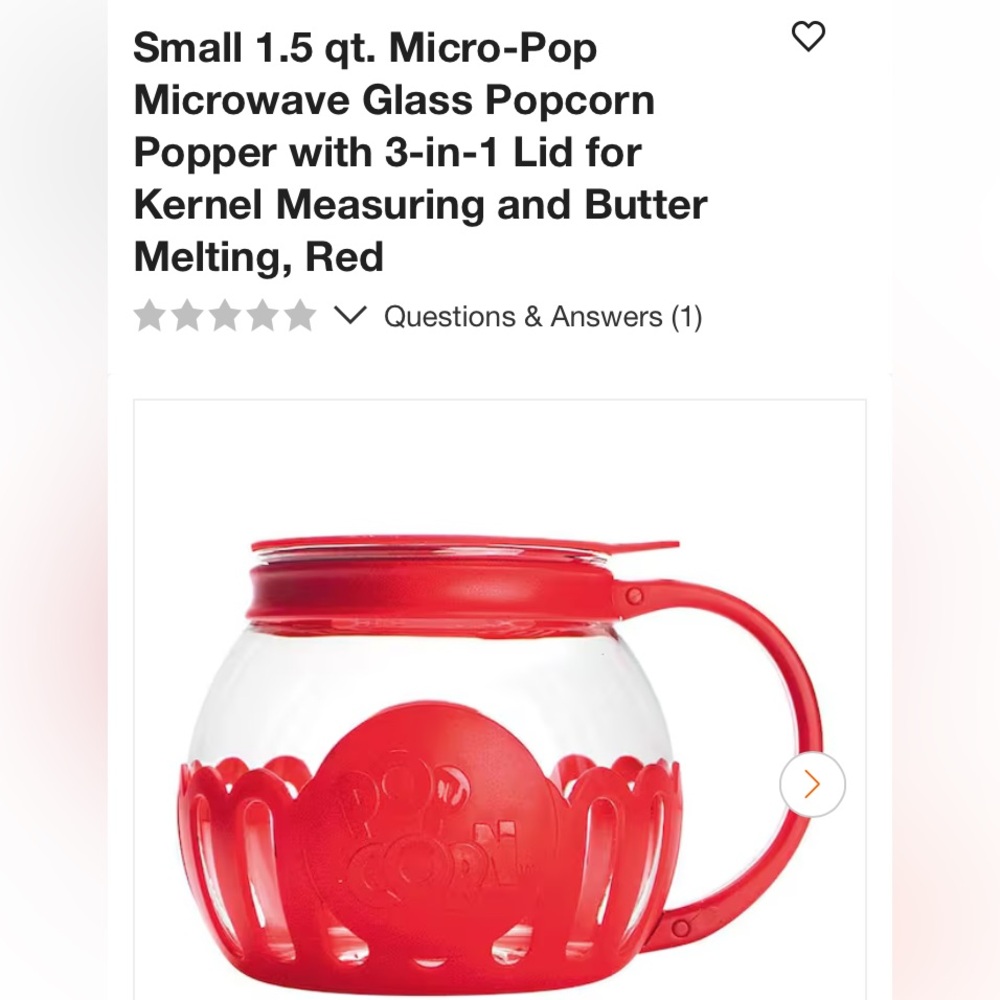 Micro Pop microwave glass popcorn 🍿